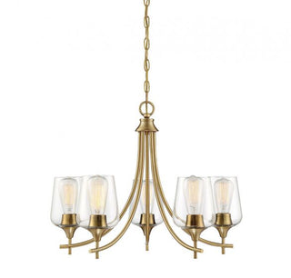 Octave 5-Light Chandelier in Warm Brass