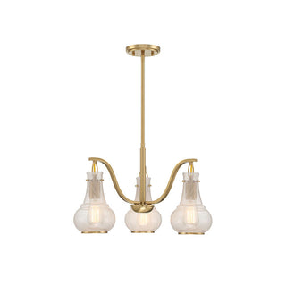 Adams 3-Light Chandelier in Warm Brass Warm Brass