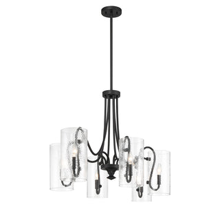 Calgary 6-Light Oval Chandelier in Matte Black