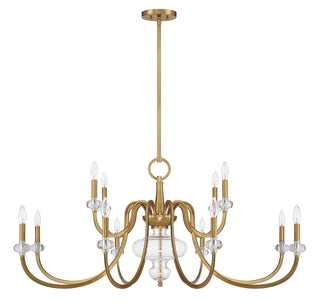 Bergdorf 12-Light Chandelier in Warm Brass