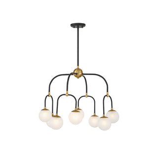 Couplet 8-Light Chandelier in Matte Black with Warm Brass Accents Matte Black with Warm Brass