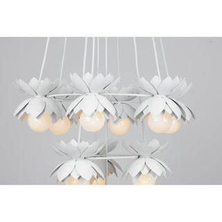 Pacha 10-Light Chandelier in White Cashmere by Breegan Jane