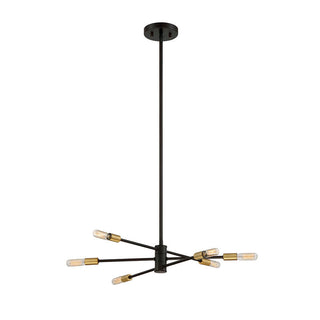 Lyrique 6-Light Chandelier in Bronze with Brass Accents Bronze with Brass Accents