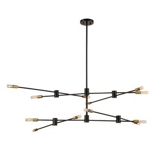 Lyrique 12-Light Chandelier in Bronze with Brass Accents Bronze with Brass Accents