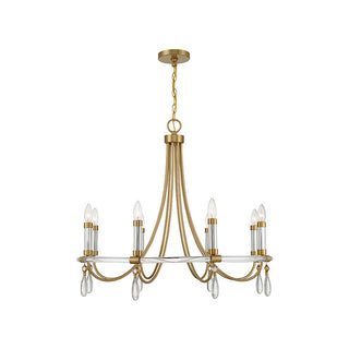 Mayfair 8-Light Chandelier in Warm Brass and Chrome