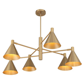 Pharos 6-Light Chandelier in Noble Brass by Breegan Jane