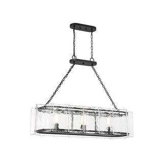 Genry 3-Light Linear Chandelier in Matte Black Matte Black