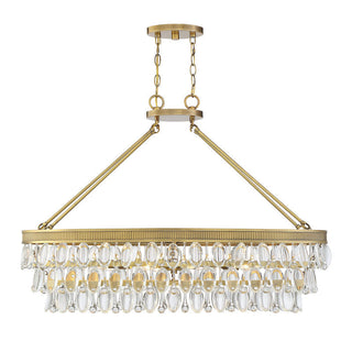 Windham 8-Light Linear Chandelier in Warm Brass Warm Brass