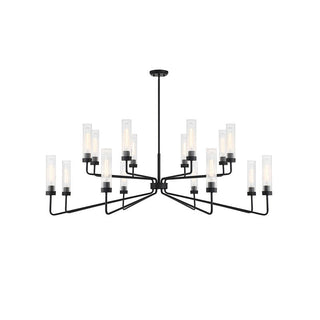 Baker 16-Light Chandelier in Matte Black Matte Black