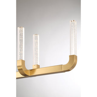 Del Mar 8-Light LED Linear Chandelier in Warm Brass by Breegan Jane