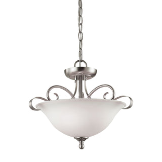 Brighton 16'' Wide 2-Light Semi Flush Mount - Brushed Nickel