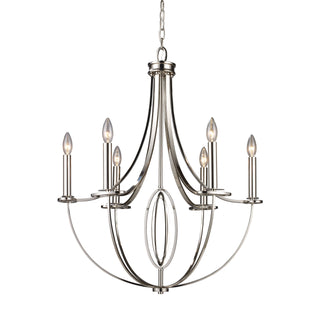 Dione 25'' Wide 6-Light Chandeliers - Polished Nickel