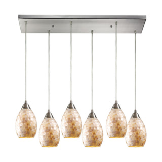 Capri 30'' Wide 6-Light Pendant - Satin Nickel