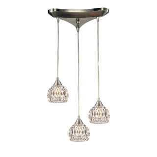 Kersey 10'' Wide 3-Light Pendant - Satin Nickel