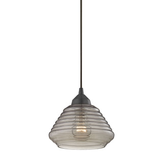 Orbital 8'' Wide 1-Light Pendant - Oil Rubbed Bronze with Smoke Glass