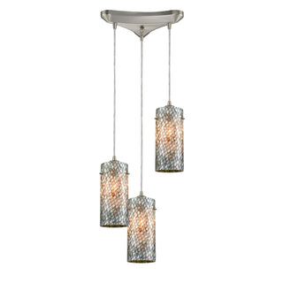 Capri 12'' Wide 3-Light Pendant - Satin Nickel