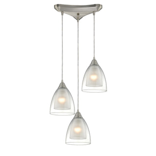 Layers 10'' Wide 3-Light Pendant - Satin Nickel