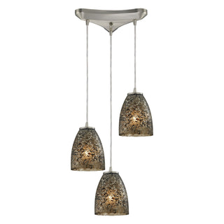 Fissure 10'' Wide 3-Light Pendant - Satin Nickel