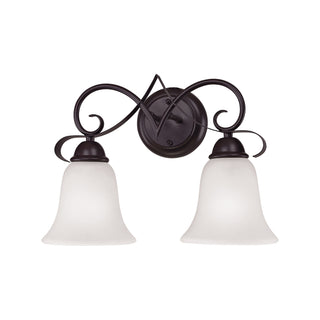 Brighton 11'' High 2-Light Vanity Light - Oil Rubbed Bronze with White Glass