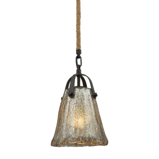 Hand Formed Glass 7'' Wide 1-Light Mini Pendant - Oil Rubbed Bronze