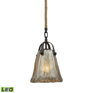 Hand Formed Glass 7'' Wide 1-Light Mini Pendant - Oil Rubbed Bronze