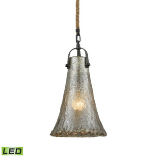 Hand Formed Glass 8'' Wide 1-Light Mini Pendant - Oil Rubbed Bronze