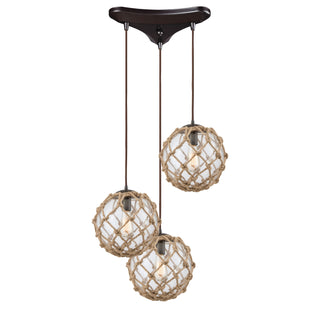 Coastal Inlet 12'' Wide 3-Light Pendant - Oil Rubbed Bronze