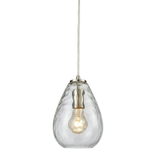 Lagoon 6'' Wide 1-Light Pendant - Satin Nickel with Clear