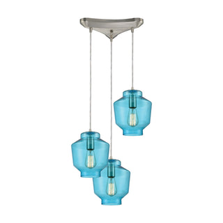 Barrel 12'' Wide 3-Light Mini Pendant - Satin Nickel