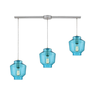 Barrel 38'' Wide 3-Light Mini Pendant - Satin Nickel