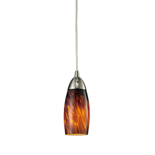 Milan 3'' Wide 1-Light Pendant - Satin Nickel with Espresso Glass (LED)