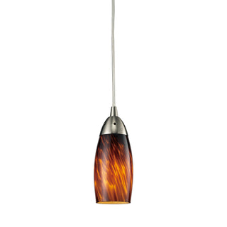 Milan 3'' Wide 1-Light Pendant - Satin Nickel with Espresso Glass