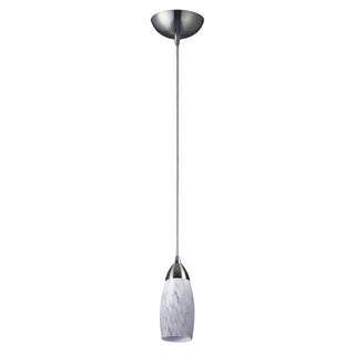 Milan 3'' Wide 1-Light Pendant - Satin Nickel with Snow White Glass