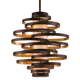 Vertigo Chandelier BRONZE AND GOLD LEAF