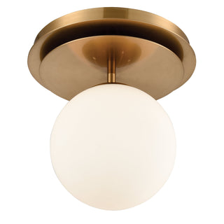 Picfair 11'' Wide 1-Light Flush Mount - Aged Brass