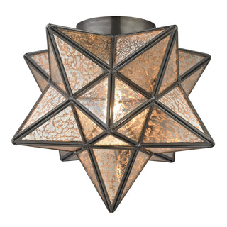 Moravian Star 11'' Wide 1-Light Flush Mount - Oil Rubbed Bronze