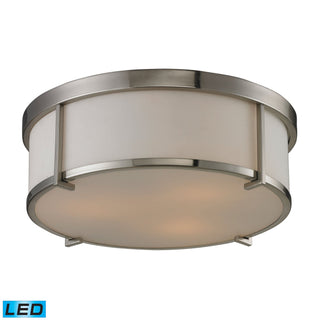 Flush Mounts 15'' Wide 3-Light Flush Mount - Brushed Nickel