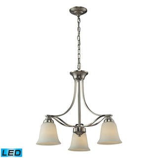 Malaga 3 Light Chandeliers in Brushed Nickel - LED, 800 Lumens (2400 Lumens Total) with Full Scale Di