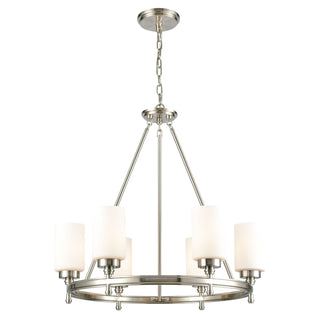 Dawson 25'' Wide 6-Light Chandeliers - Satin Nickel