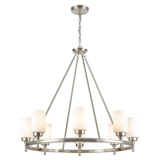 Dawson 33'' Wide 8-Light Chandeliers - Satin Nickel