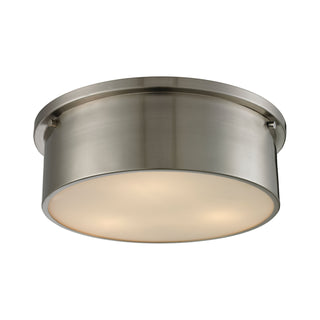 Simpson 14'' Wide 3-Light Flush Mount - Brushed Nickel