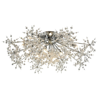 Snowburst 32'' Wide 13-Light Semi Flush Mount - Polished Chrome