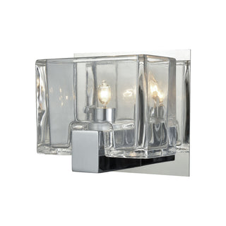 Ridgecrest 1-Light Vanity Sconce in Polished Chrome with Clear Cast Glass