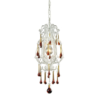 Opulence 8'' Wide 1-Light Mini Pendant - Antique White