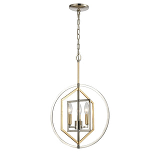 Geosphere 15'' Wide 3-Light Chandeliers - Polished Nickel