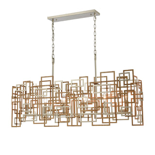 Gridlock 44'' Wide 6-Light Linear Chandeliers - Matte Gold