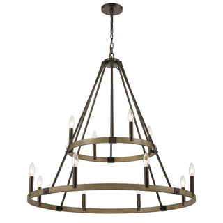 Transitions 36'' Wide 12-Light Chandeliers - Oil Rubbed Bronze