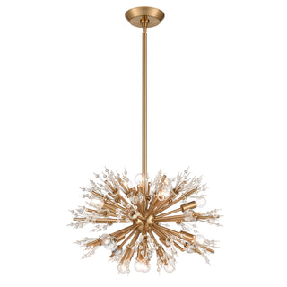 Starburst 20'' Wide 15-Light Chandeliers - Satin Brass