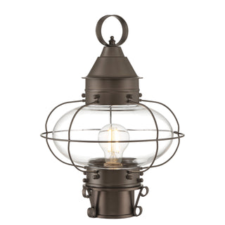 Cottage Onion Outdoor Post Lantern - Bronze with Clear Glass