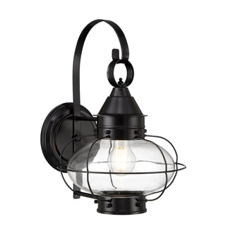 Cottage Onion Outdoor Wall Light - Black with Clear Glass